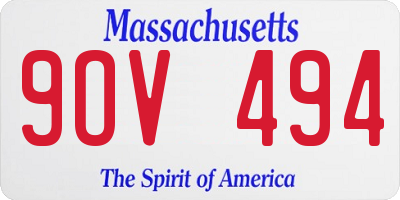 MA license plate 9OV494