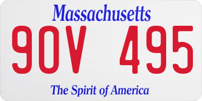 MA license plate 9OV495
