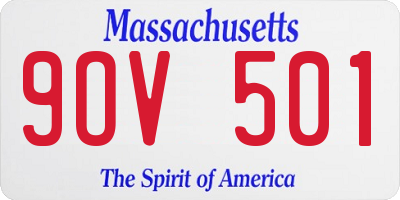 MA license plate 9OV501