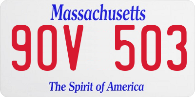 MA license plate 9OV503
