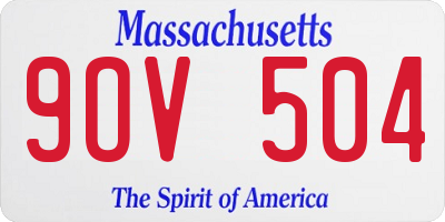 MA license plate 9OV504