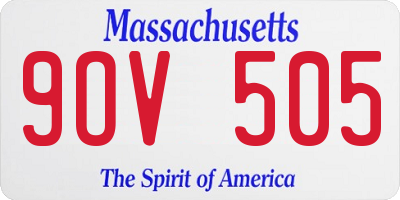 MA license plate 9OV505