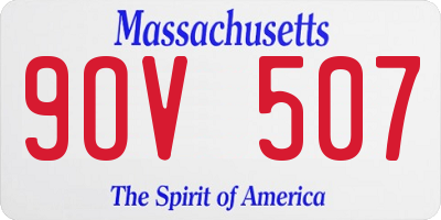 MA license plate 9OV507