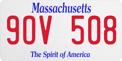 MA license plate 9OV508