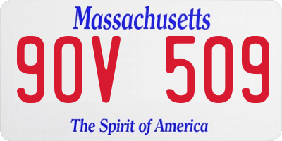 MA license plate 9OV509