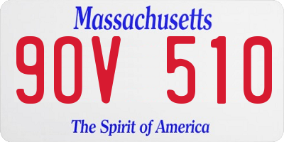 MA license plate 9OV510