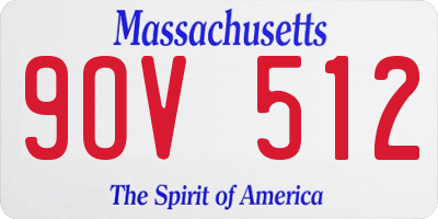 MA license plate 9OV512