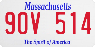 MA license plate 9OV514