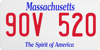 MA license plate 9OV520