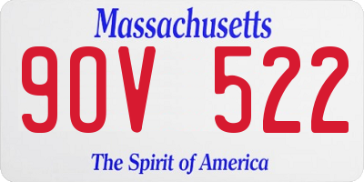 MA license plate 9OV522