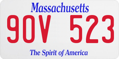 MA license plate 9OV523