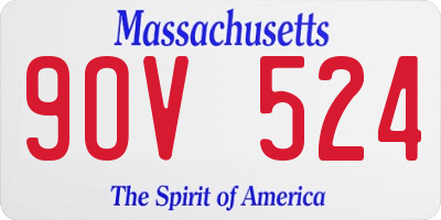 MA license plate 9OV524
