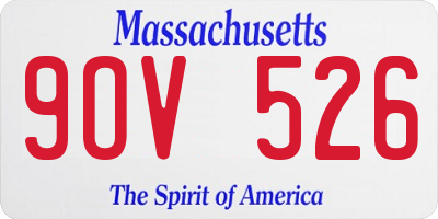 MA license plate 9OV526