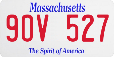MA license plate 9OV527