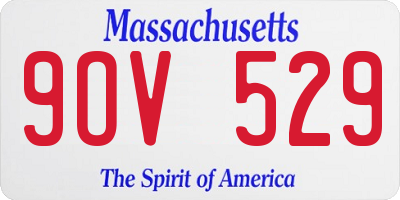 MA license plate 9OV529