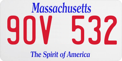 MA license plate 9OV532