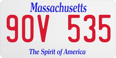 MA license plate 9OV535