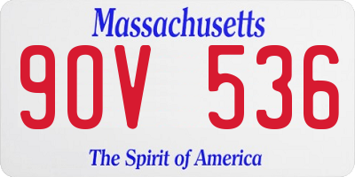MA license plate 9OV536