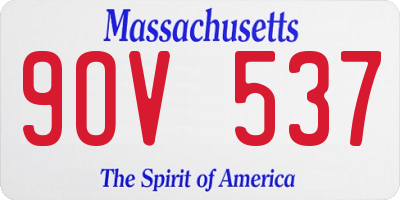 MA license plate 9OV537