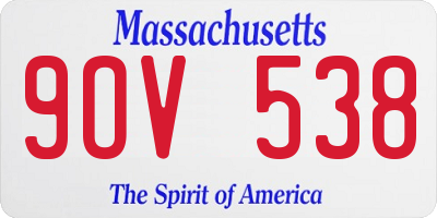 MA license plate 9OV538