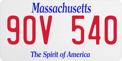 MA license plate 9OV540