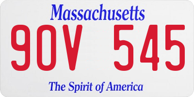MA license plate 9OV545