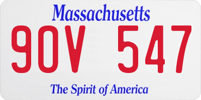 MA license plate 9OV547
