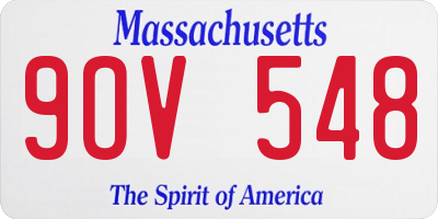 MA license plate 9OV548