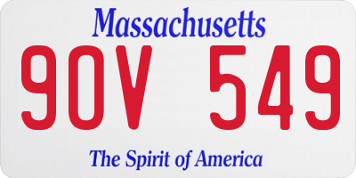 MA license plate 9OV549