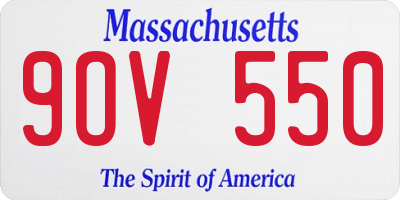 MA license plate 9OV550