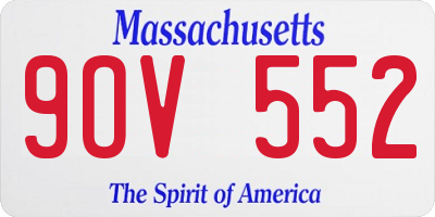 MA license plate 9OV552