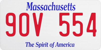 MA license plate 9OV554