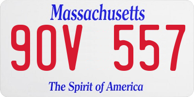 MA license plate 9OV557