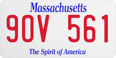 MA license plate 9OV561