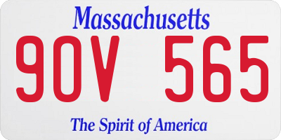 MA license plate 9OV565