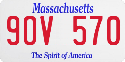 MA license plate 9OV570