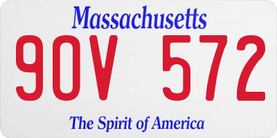 MA license plate 9OV572
