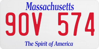 MA license plate 9OV574