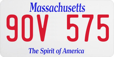 MA license plate 9OV575