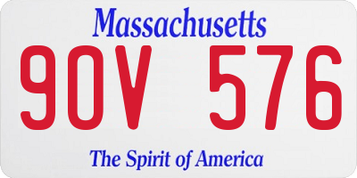 MA license plate 9OV576