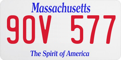 MA license plate 9OV577