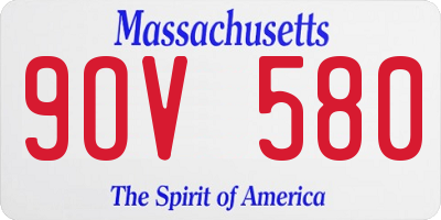 MA license plate 9OV580