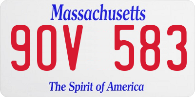MA license plate 9OV583