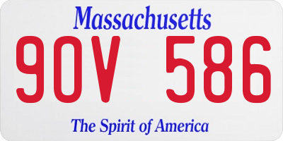 MA license plate 9OV586