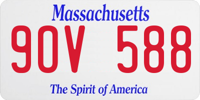 MA license plate 9OV588