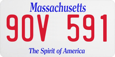 MA license plate 9OV591