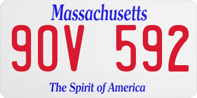 MA license plate 9OV592