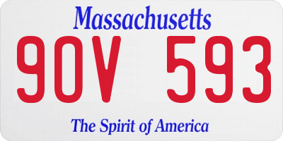 MA license plate 9OV593
