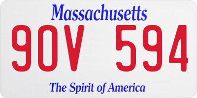 MA license plate 9OV594