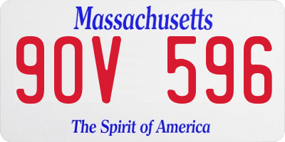 MA license plate 9OV596